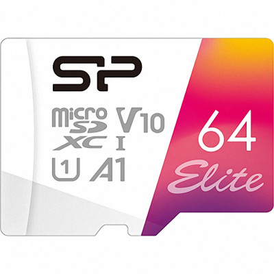 Карта памяти Silicon Power 64GB microSDXC class 10 UHS-I U1 A1 Elite Color (SP064GBSTXBV1V20SP)