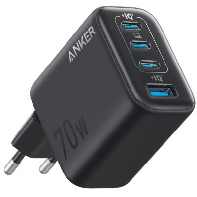 Зарядний пристрій Anker 3xUSB-C PD3.0 + 1xUSB 70 W black (A121CG11)