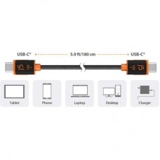 Дата кабель USB-C to USB-C 1.8m 100W (20V/5A) premium J5create (JUCX25L18-N) - Фото