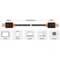Дата кабель USB-C to USB-C 3.0m 100W (20V/5A) premium J5create (JUCX25L30-N) - Фото