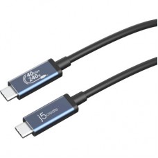 Дата кабель USB-C to USB-C 0.8m USB4 40Gbps 240W (48V/5A) 8K60Hz premium J5create (JUC29L08-N)