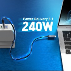 Дата кабель USB-C to USB-C 0.8m USB4 40Gbps 240W (48V/5A) 8K60Hz premium J5create (JUC29L08-N) - Фото