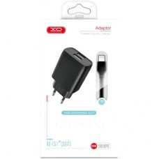 Зарядное устройство XO L54 2xUSB 12W + cable USB to Lightning black (XO-L57-LGHT-BK) - Фото