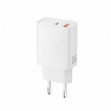 Зарядное устройство XO QC16U 1xUSB-C PD30W + 1xUSB QC3.0 GaN white (XO-QC16U)