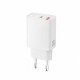 Зарядное устройство XO QC16U 1xUSB-C PD30W + 1xUSB QC3.0 GaN white (XO-QC16U)