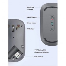Мышка Ugreen MU001 Portable Wireless Gray (90373) - Фото