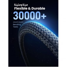 Дата кабель USB-C to USB-C 2.0m PD3.1 240 W 480Mbps braided black Ugreen (75732) - Фото