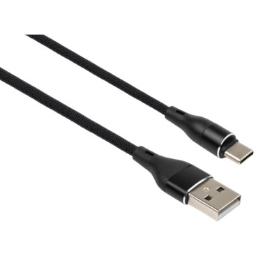 Дата кабель USB 2.0 AM to USB-C 0.3 m cylinkric nylon back Vinga (VCPDCTCANB03BK)