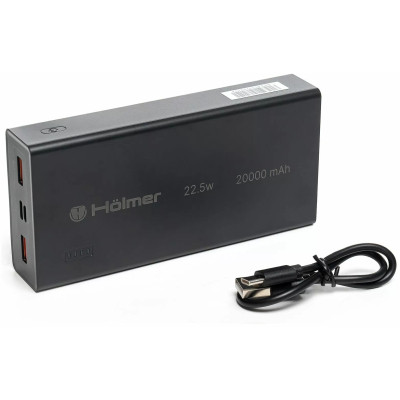 Батарея універсальна Hölmer NRG-01 Rabbit 20000 mAh 22.5W Black (NRG-01 Rabbit)