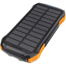 Батарея универсальная Choetech 10000mAh, 5V/2.1A, solar panel, Qi-5W, Black-Orange (B659-OR) - Фото