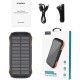 Батарея универсальная Choetech 10000mAh, 5V/2.1A, solar panel, Qi-5W, Black-Orange (B659-OR)