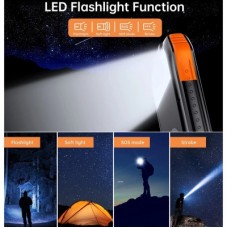 Батарея универсальная Choetech 10000mAh, 5V/2.1A, solar panel, Qi-5W, Black-Orange (B659-OR) - Фото