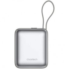 Батарея универсальная Choetech 10000mAh, 35W. PD/3.0, LED Display, buid-in type-C cabel, Grey (B832-GY) - Фото
