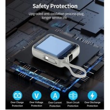 Батарея универсальная Choetech 10000mAh, 35W. PD/3.0, LED Display, buid-in type-C cabel, Grey (B832-GY) - Фото