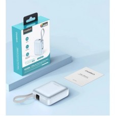 Батарея универсальная Choetech 10000mAh, 35W, PD/3.0, LED Display, buid-in type-C cabel, Blue (B832-LBE) - Фото