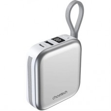Батарея универсальная Choetech Magnetic Wireless 10000mAh, 22.5W, PD, build USB-C, Apple Watch charger (B697C-WHSL) - Фото