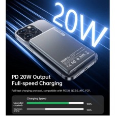 Батарея универсальная Choetech Magnetic Wireless 5000mAh, 20W, PD, Qi-15W, Black (B738-CCBK) - Фото