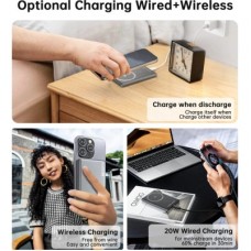 Батарея универсальная Choetech Magnetic Wireless 5000mAh, 20W, PD, Qi-15W, Black (B738-CCBK) - Фото
