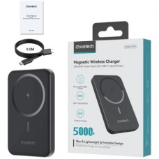 Батарея универсальная Choetech Magnetic Wireless 5000mAh, 20W, PD, Qi-15W, Black (B709-CCBK) - Фото