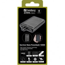 Батарея универсальная Sandberg 10000mAh, 20W, PD, Survivor Nano, IPX8 (421-32) Батарея универсальная Sandberg 10000mAh, 20W, PD, Survivor Nano, IPX8 (421-32) - Фото