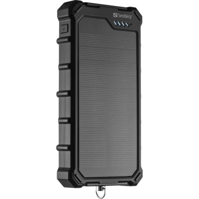 Батарея универсальная Sandberg 10000mAh, 22.5W, PD, Solar, CampLED, PowerThrough, IP65 (421-23)