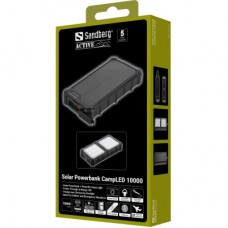 Батарея универсальная Sandberg 10000mAh, 22.5W, PD, Solar, CampLED, PowerThrough, IP65 (421-23) Батарея универсальная Sandberg 10000mAh, 22.5W, PD, Solar, CampLED, PowerThrough, IP65 (421-23) - Фото