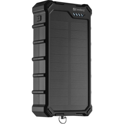 Батарея универсальная Sandberg 20000mAh, 22,5W, PD, Solar, CampLED, PowerThrough, IP65 (421-24)