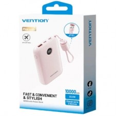 Батарея универсальная Vention 10000mAh, 22.5W, PD, QC, Pink (FKAP0-C) - Фото