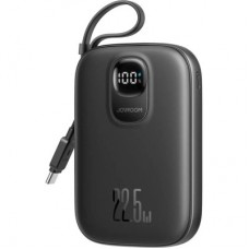 Батарея универсальная JOYROOM 10000mAh, 22.5W, PD, QC, built-in USB-C cable, Black (JR-PBF17) - Фото