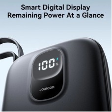 Батарея универсальная JOYROOM 10000mAh, 22.5W, PD, QC, built-in USB-C cable, Black (JR-PBF17) - Фото
