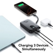 Батарея универсальная JOYROOM 10000mAh, 22.5W, PD, QC, built-in USB-C cable, Black (JR-PBF17) - Фото