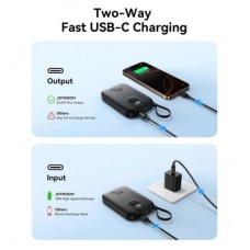 Батарея универсальная JOYROOM 10000mAh, 22.5W, PD, QC, built-in USB-C cable, Black (JR-PBF17) - Фото