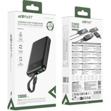 Батарея універсальна Acefast 10000 mAh, 22.5W, PD, QC/3.0, build Type-C cable, M13, Black (6974316283959) Батарея універсальна Acefast 10000 mAh, 22.5W, PD, QC/3.0, build Type-C cable, M13, Black (6974316283959) - Фото