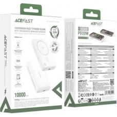 Батарея универсальная Acefast Magnetic Wireless 10000mAh, 20W, PD, QC/3.0, QI 15W, M26, White (6974316285212) Батарея универсальная Acefast Magnetic Wireless 10000mAh, 20W, PD, QC/3.0, QI 15W, M26, White (6974316285212) - Фото