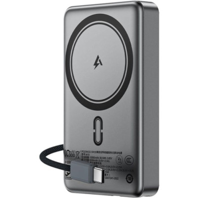 Батарея универсальная Acefast Magnetic Wireless 10000mAh, 22.5W, PD, QC/3.0, QI 15W, M18, Black (6974316284017)