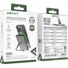 Батарея универсальная Acefast Magnetic Wireless 5000mAh, 18W, PD, QC/3.0, with holder M16, Black (6974316283997) Батарея универсальная Acefast Magnetic Wireless 5000mAh, 18W, PD, QC/3.0, with holder M16, Black (6974316283997) - Фото