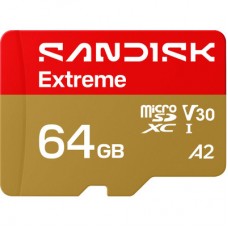 Карта памяти SanDisk 64GB microSDXC C10 UHS-I U3 A2 V30 R170/W80MB/s Extreme GO (SDSQXGN-064G-GN6MN)
