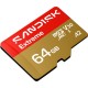 Карта памяти SanDisk 64GB microSDXC C10 UHS-I U3 A2 V30 R170/W80MB/s Extreme GO (SDSQXGN-064G-GN6MN)