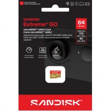 Картка пам'яті SanDisk 64 GB microSDXC C10 UHS-I U3 A2 V30 R170/W80MB/s Extreme GO (SDSQXGN-064G-GN6MN) Картка пам'яті SanDisk 64 GB microSDXC C10 UHS-I U3 A2 V30 R170/W80MB/s Extreme GO (SDSQXGN-064G-GN6MN) - Фото