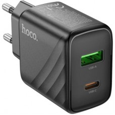 Зарядний пристрій HOCO CS23A 1xUSB-C PD30W + 1xUSB QC3.0 black (6942007609944) - Фото