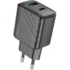 Зарядний пристрій HOCO CS23A 1xUSB-C PD30W + 1xUSB QC3.0 black (6942007609944) - Фото