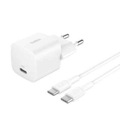 Зарядное устройство Belkin USB-C PD25W PD3.1 + cable USB-C to USB-C 1.0m white (WCA012KQ1MWH-B6)
