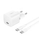 Зарядное устройство Belkin USB-C PD25W PD3.1 + cable USB-C to USB-C 1.0m white (WCA012KQ1MWH-B6)