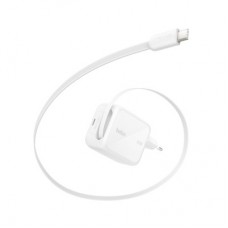Зарядное устройство Belkin 2xUSB-C 67W GaN PD3.2 PPS + built-in cable USB-C 1.0m white (WCH022KQWH)