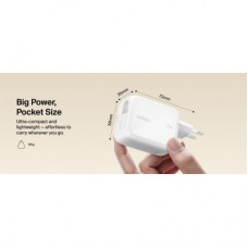 Зарядное устройство Belkin 2xUSB-C 67W GaN PD3.2 PPS + built-in cable USB-C 1.0m white (WCH022KQWH) Зарядное устройство Belkin 2xUSB-C 67W GaN PD3.2 PPS + built-in cable USB-C 1.0m white (WCH022KQWH) - Фото