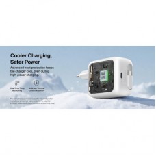 Зарядное устройство Belkin 2xUSB-C 67W GaN PD3.2 PPS + built-in cable USB-C 1.0m white (WCH022KQWH) Зарядное устройство Belkin 2xUSB-C 67W GaN PD3.2 PPS + built-in cable USB-C 1.0m white (WCH022KQWH) - Фото
