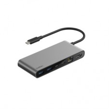 Концентратор Belkin USB-C 8-in-1 2xUSB 3.2 + 2xUSB-C PD100W + HDMI 2.0 4K60Hz + RJ45 2.5Gbps + SD/microSD (INC024HQSGY) Концентратор Belkin USB-C 8-in-1 2xUSB 3.2 + 2xUSB-C PD100W + HDMI 2.0 4K60Hz + RJ45 2.5Gbps + SD/microSD (INC024HQSGY) - Фото