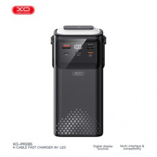 Батарея универсальная XO 30000mAh, PD/20W, QC/22,5W, Lamp, black (XO-PR285)