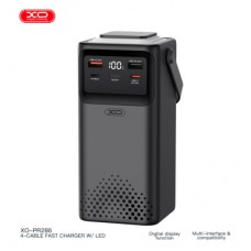 Батарея универсальная XO 50000mAh, PD/20W, QC/22,5W, Lamp, black (XO-PR286-BK) - Фото