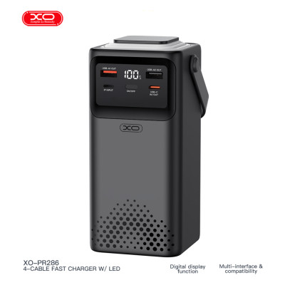Батарея универсальная XO 50000mAh, PD/20W, QC/22,5W, Lamp, black (XO-PR286-BK)